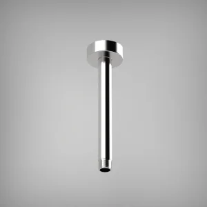 Ava Ceiling Mounted 200mm Round Ceiling Arm - Polished Stainless Steel