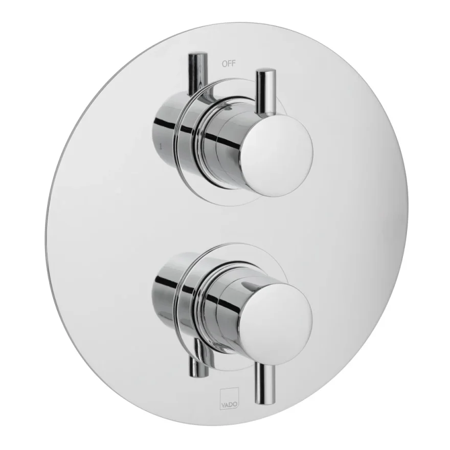 Vado Dx Celsius 1 Outlet 2 Handle Concealed Thermostatic Valve Round Backplate Chrome product image - Image 1