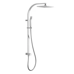 Vado Square Rigid Riser Kit Round With Diverter And Integral Outlet For Use With Concealed Valves Chrome