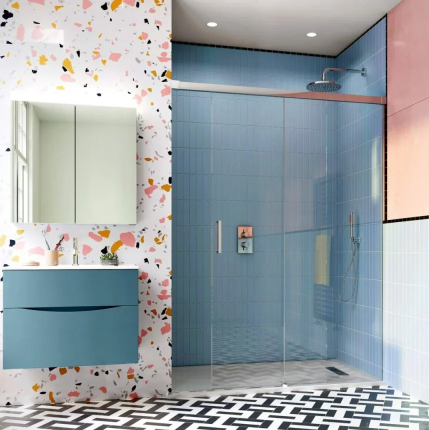 Crosswater Design 8 Soft Close Sliding 8mm Shower Door 1200mm Silver product image - Image 1