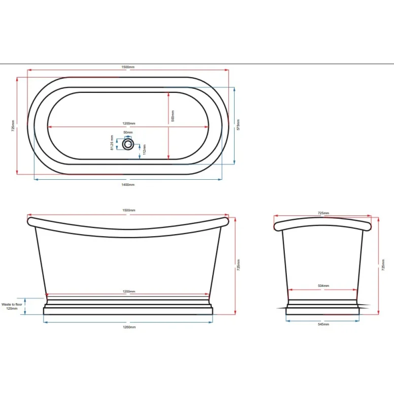 Bc Designs 1500 Copper Bath Copper Inner Copper detail view - Image 3