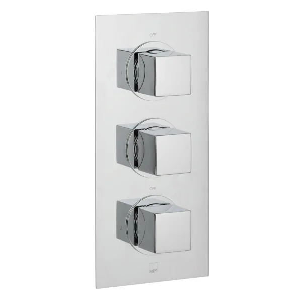 Vado Dx Mix 2 Outlet 3 Handle Concealed Thermostatic Valve Chrome