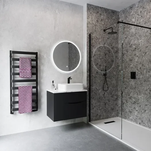 Crosswater Glide Ii Tower Unit Matt Black detail view - Image 2