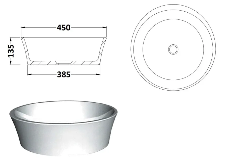 Bc Designs Delicata Basin 450 X 450 Gunmetal detail view - Image 2