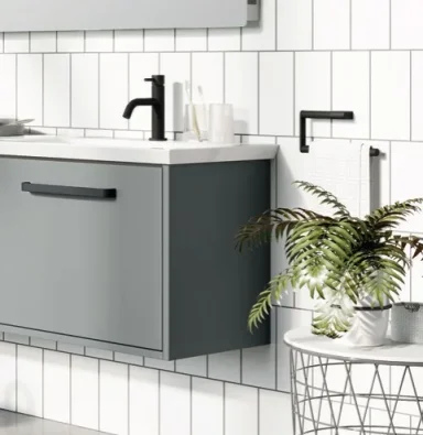 Crosswater Mpro Towel Ring Matt Black detail view - Image 2