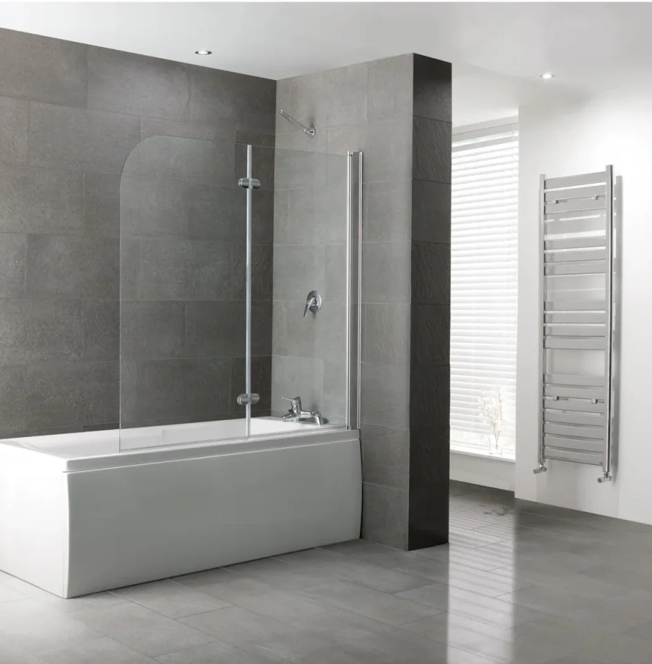 Eastbrook Volente 2 Part Hinged Screen 1550x1465 Easy-clean Chrome Profiles