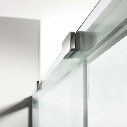 Crosswater Design 8 Soft Close Sliding 8mm Shower Door 1600mm Silver detail view - Image 4