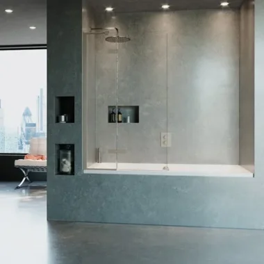 Crosswater Optix 10 Hinged Bath Screen With Inline Panel 90 Left Handed Brushed Stainless product image - Image 1