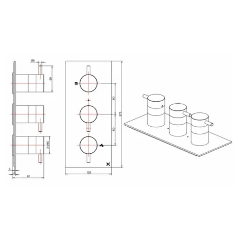 Crosswater Mpro 3 Handle Trimset (must Be Paired With Wlbp2000r+) Stainless Steel Effect detail view - Image 4