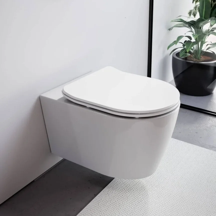 Wall Hung Toilets - Faeber Zero Rimless Wall Hung Toilet Pan RAL 9003 White Matt - Image 1