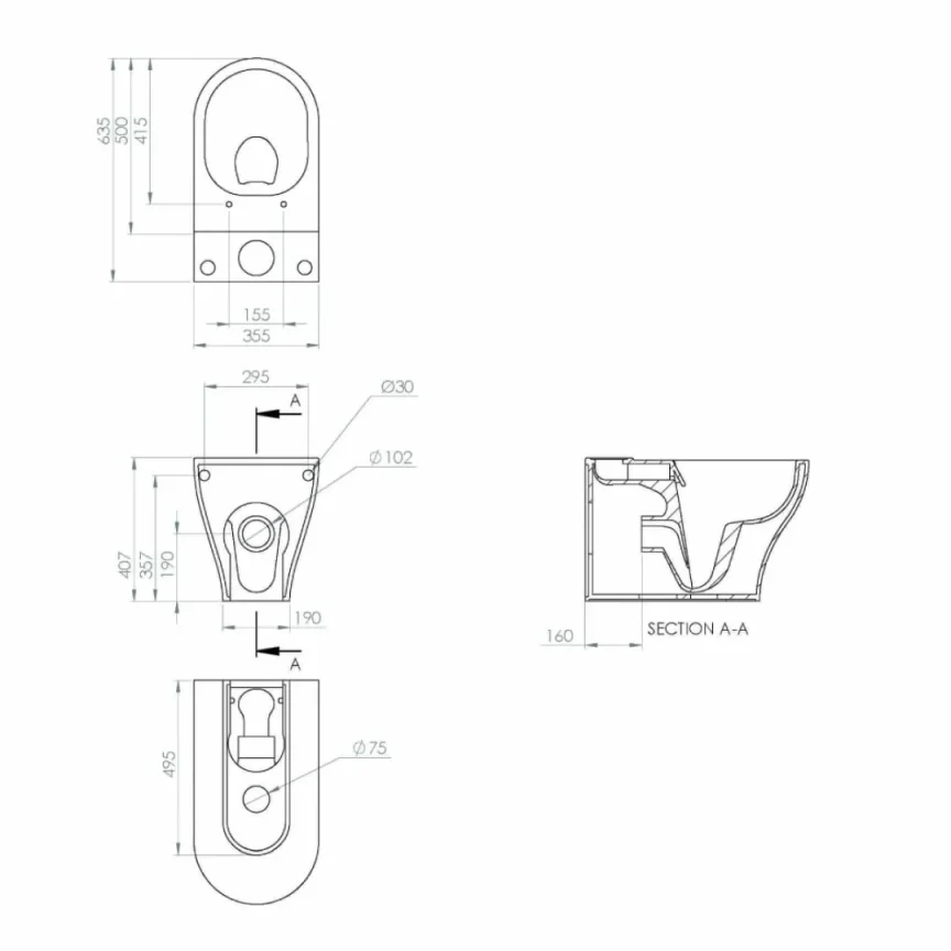 Saneux Prague Close Coupled Toilet with Rimless Pan, Cistern and Soft Close Seat - Image 8
