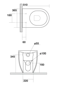 Crosswater Glide II Gloss White Back to Wall Rimless Toilet Pan and Soft Close Seat - Image 6