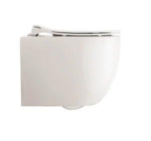 Crosswater Glide II Gloss White Wall Hung Short Projection Rimless Toilet Pan and Soft Close Seat