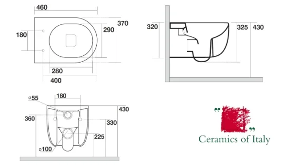 Crosswater Glide II Matt White Wall Hung Short Projection Rimless Toilet Pan and Soft Close Seat - Image 5