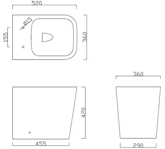 Faeber Venice Back to Wall Toilet Pan and Soft Close Seat - Image 3