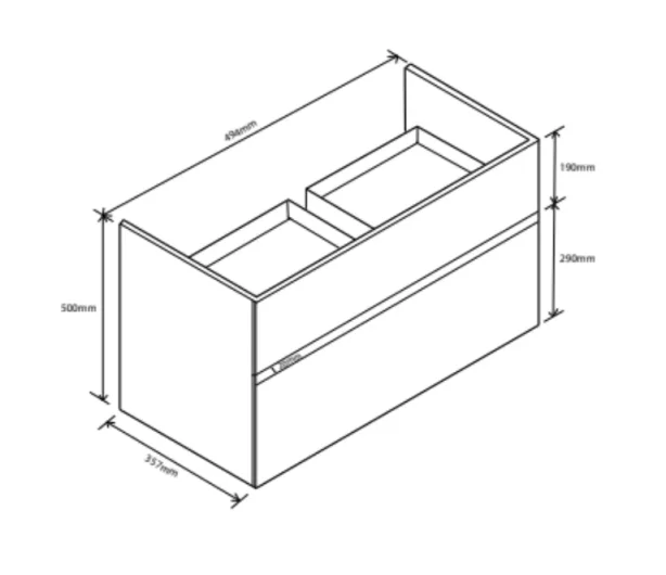Faeber Venice 500mm Wall Mounted Basin Vanity Unit Matt White - Image 3