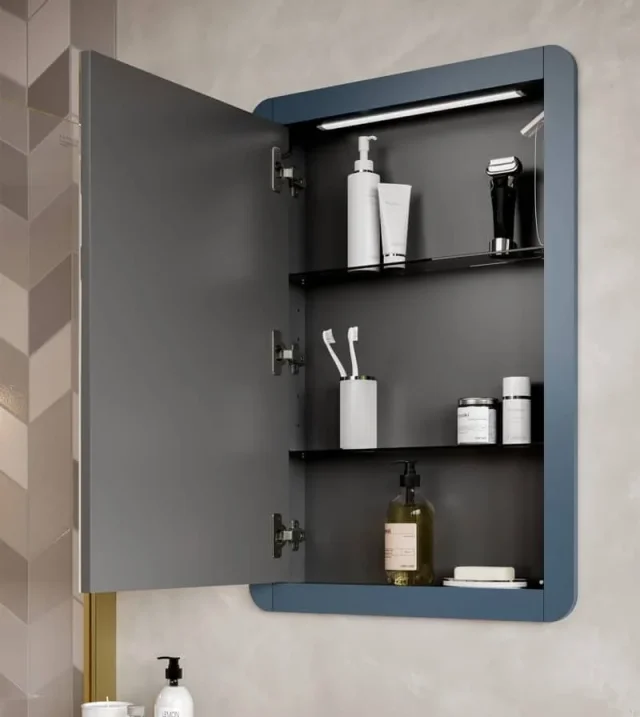 Saneux Hyde 55cm Recessed Mirror Cabinet Matte White (Left or Right Hand Available) - Image 2