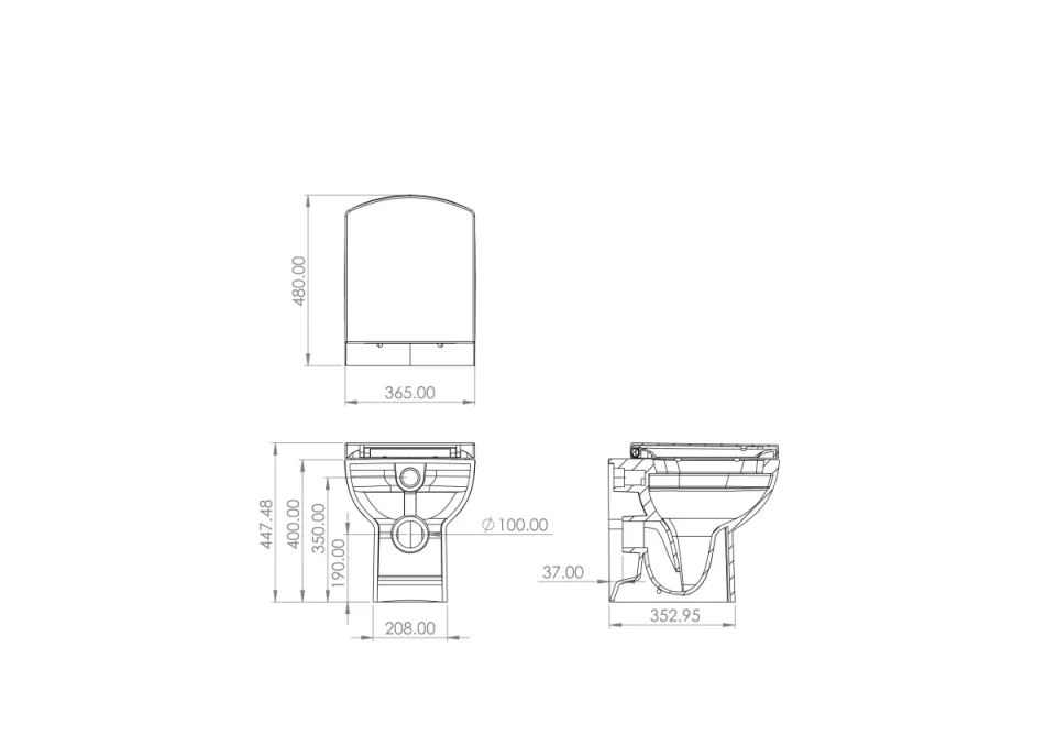 Saneux I-Line II Back to Wall Rimless Toilet Pan and Soft Close Seat - Image 4