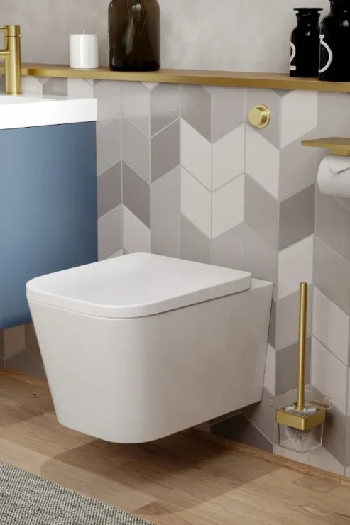 Saneux Matteo Wall Hung Rimless Toilet Pan and Soft Close Seat - Image 2