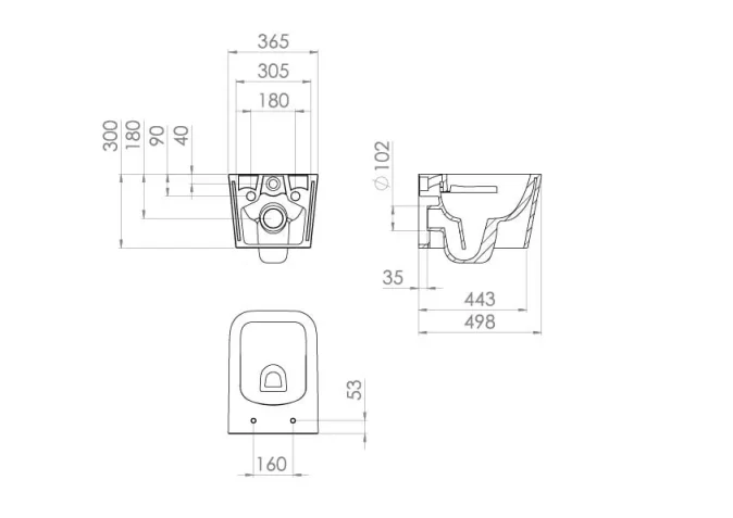 Saneux Matteo Wall Hung Rimless Toilet Pan and Soft Close Seat - Image 3