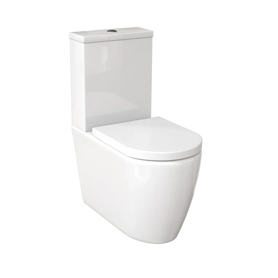 Saneux Uni Close Coupled Toilet with Rimless Pan, Cistern and Soft Close Seat - Image 1