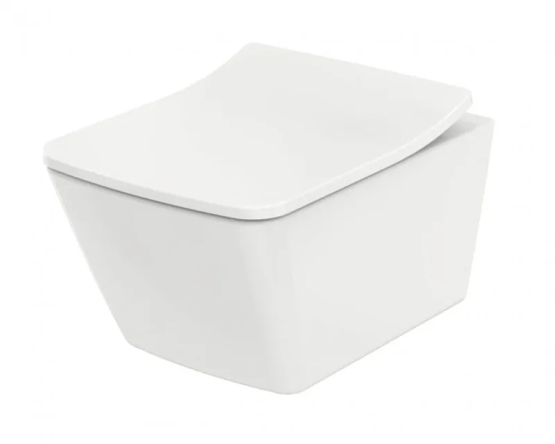 TOTO SP Washdown Square Wall Hung Rimless Toilet Pan and Soft Close Toilet Seat - Image 1