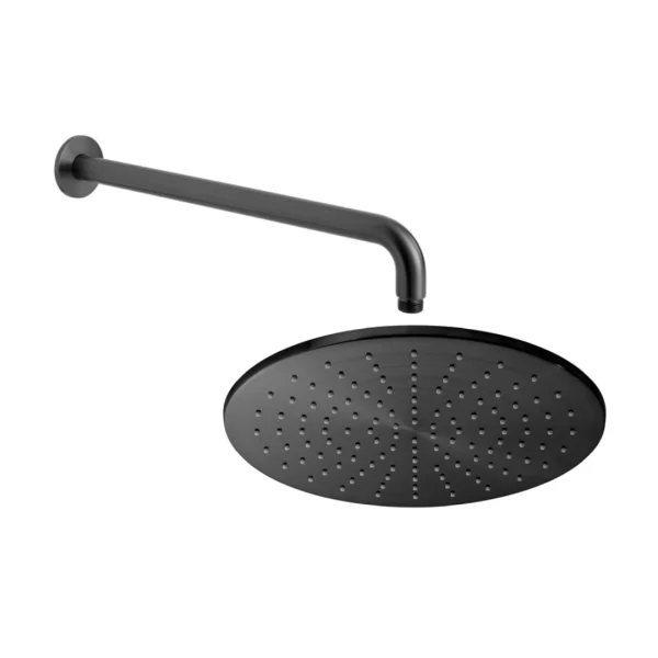 Individual By Vado Single Function Round 300mm Shower Head with Shower Arm Brushed Black