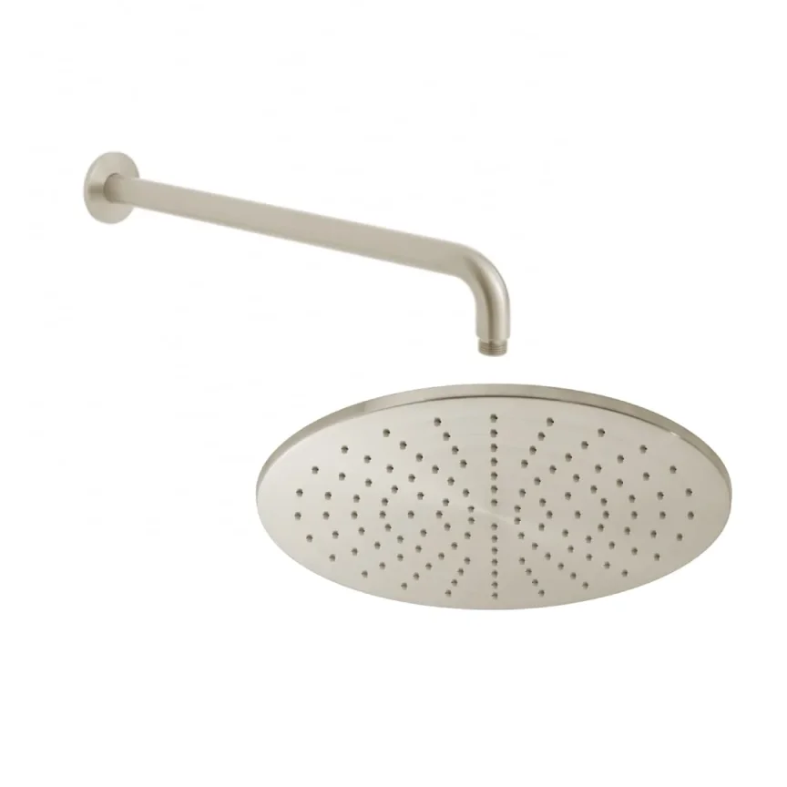Individual By Vado Single Function Round 300mm Shower Head with Shower Arm Brushed Nickel - Image 1