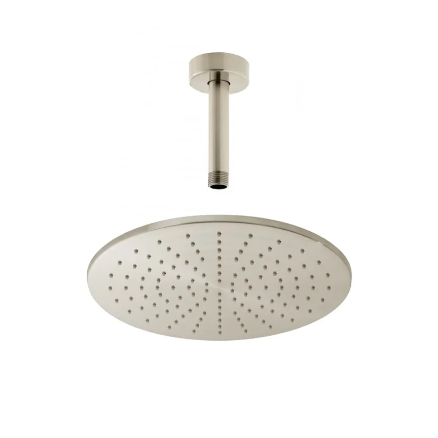 Individual By Vado Single Function Round 300mm Shower Head with Shower Arm Brushed Nickel - Image 2