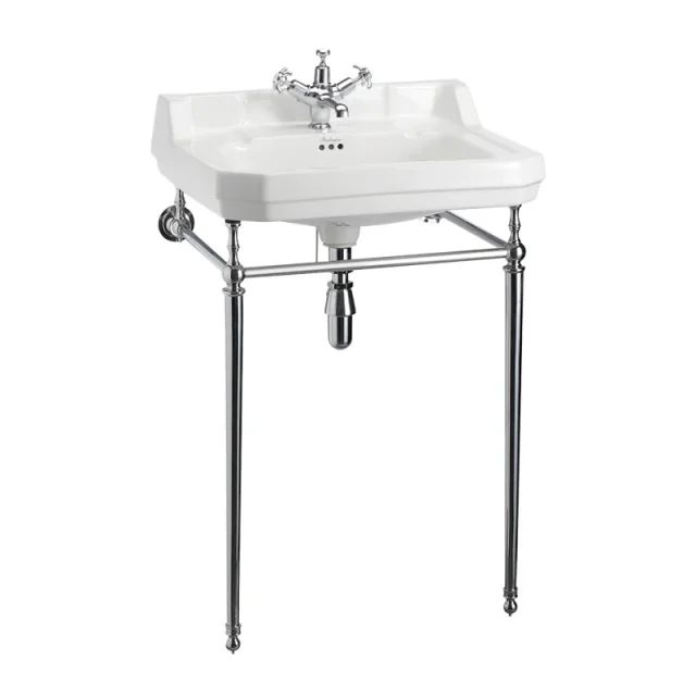 Burlington Edwardian 610 3TH Basin and Chrome Stand product image - Image 1