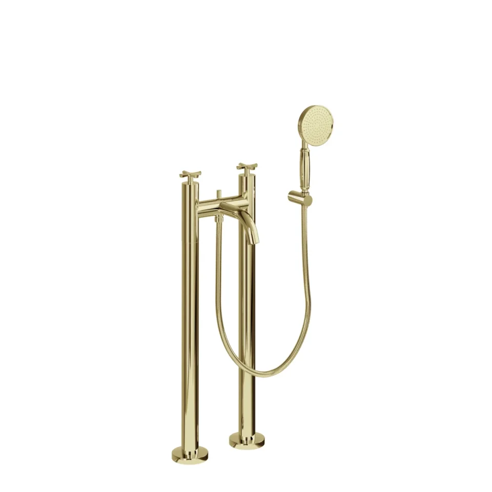 Burlington Bath Floor Standing Bath Legs Gold detail view - Image 1