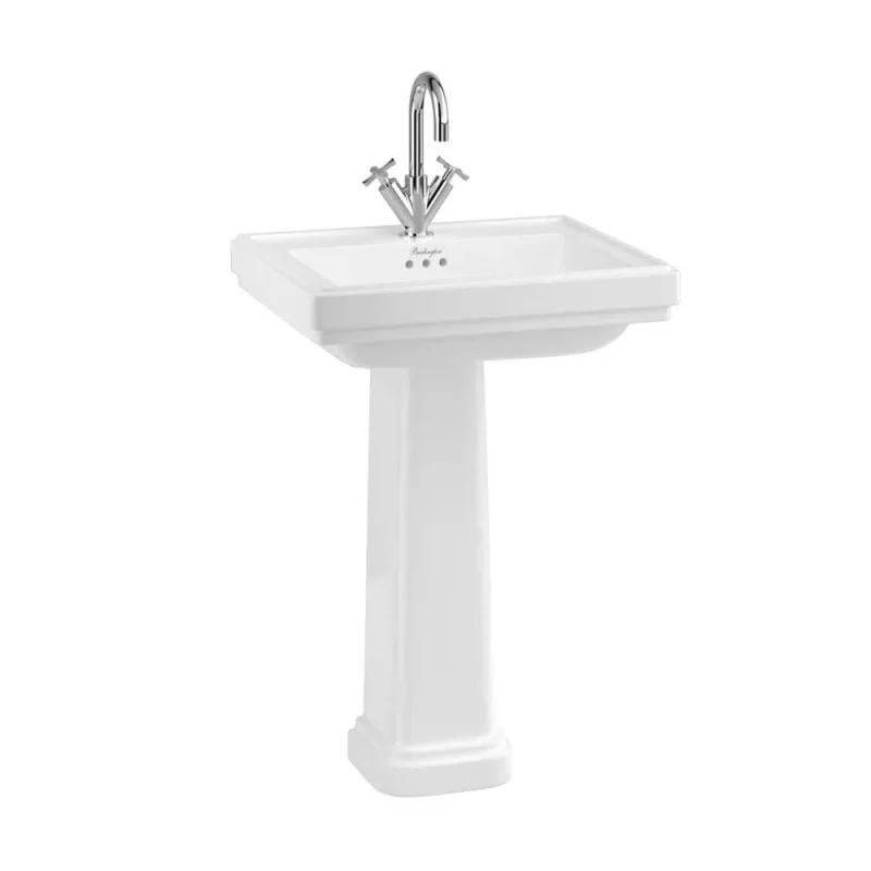 Burlington Riviera 65cm Square Basin Nth White detail view - Image 1