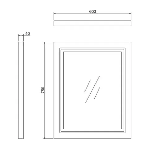 Burlington 600 Led Mirror - Blue detail view - Image 2