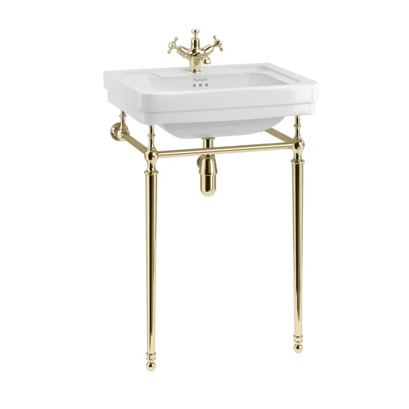 Burlington 56cm/58cm Basin Stand Gold detail view - Image 1