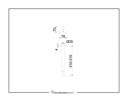 Burlington Chalfont Legs (pair) Chrome detail view - Image 2