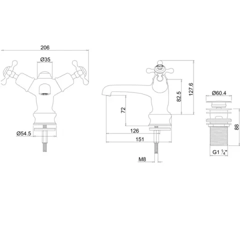 Burlingtonqt Claremont Regal 1h Basin M detail view - Image 2