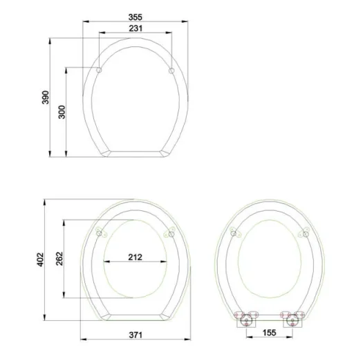 Burlington Bespoke Seat Blue With Chrome Hinges detail view - Image 2