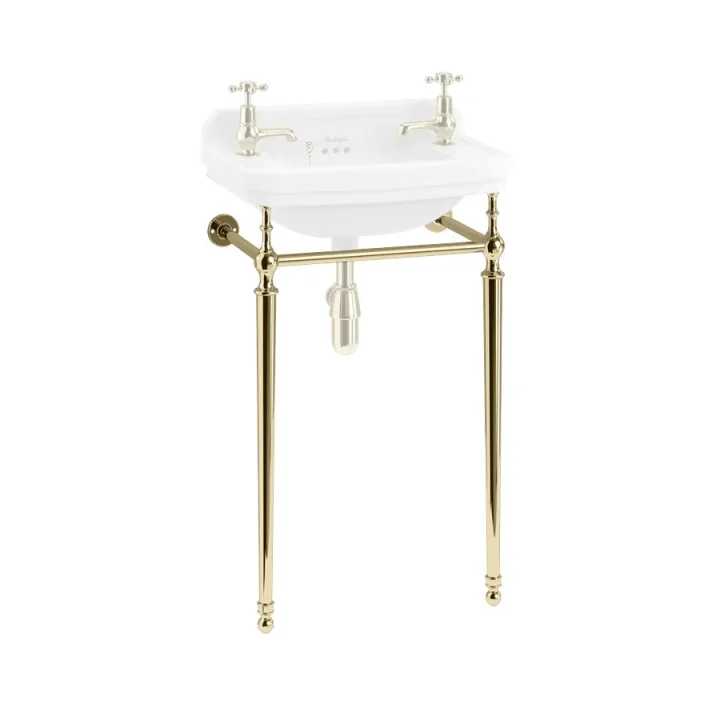Burlington 51cm Basin Wash Stand Gold detail view - Image 1