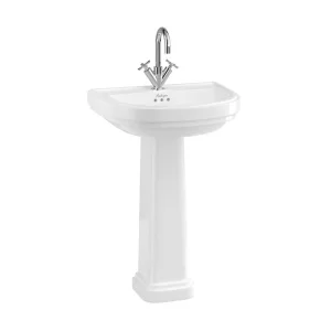 Burlington Riviera 58cm D Shape Basin 1th White