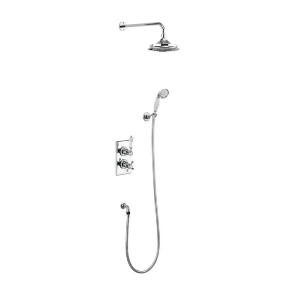 Burlington Two Outlet Conceal Shower Valve & Head Chrome