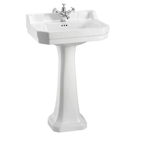 Burlington Riviera 58cm Square Basin 2th White detail view - Image 1