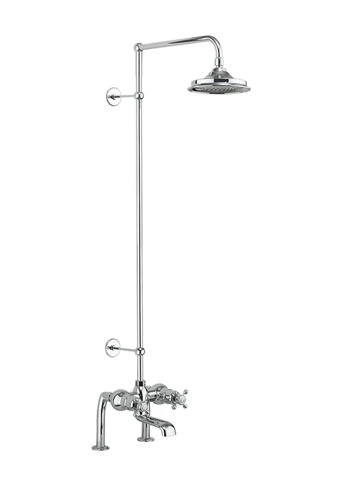 Burlington Bath Shower Mixer Deck Mounted & Arm Chrome