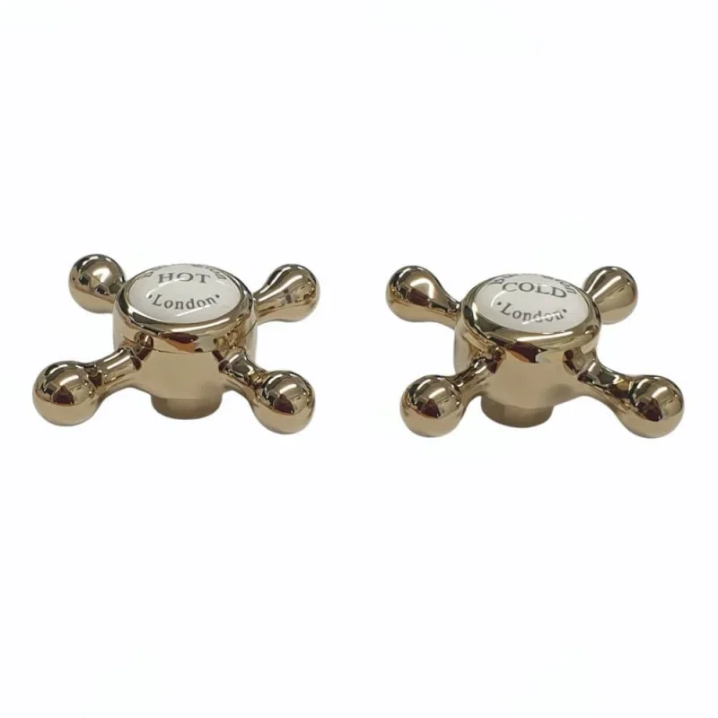 Burlington Claremont Tap Handles (pair) Gold detail view - Image 1