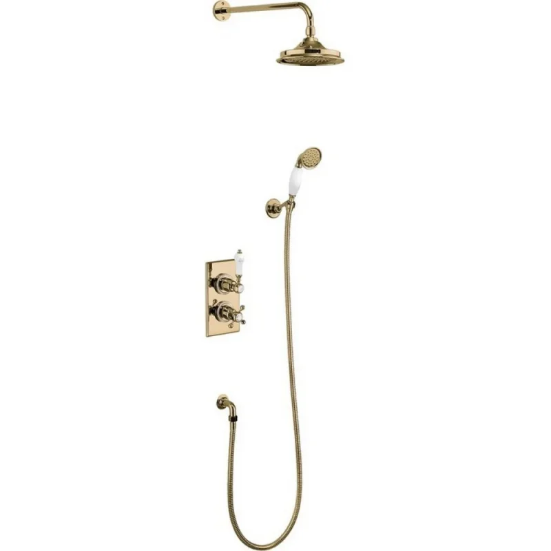 Burlington Trent 2 Outlet Shower Gold With 9" Head detail view - Image 1