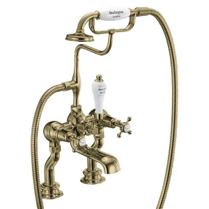 Burlington Claremont Qt Regent Deck Bath Mixer Gold