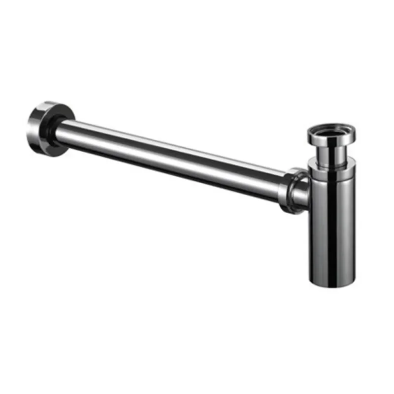 Burlington Flat Bottom Basin Bottle Trap Chrome detail view - Image 1