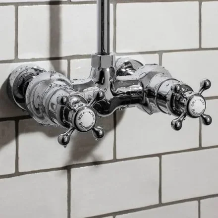 Burlington Thermostatic Exposed Shower Bar Valve Chrome detail view - Image 3