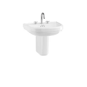 Burlington Riviera 58cm D Shape Basin 3th White