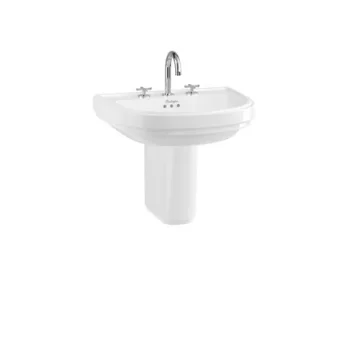 Burlington Riviera 58cm D Shape Basin 3th White