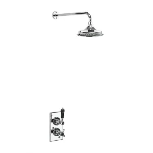 Burlington Trent Single Outlet Concealed Shower Valve Set With 12" Shower Head - Black Indices